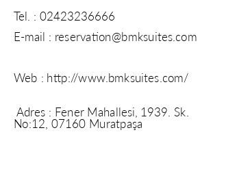 Bmk Suites Apart iletiim bilgileri